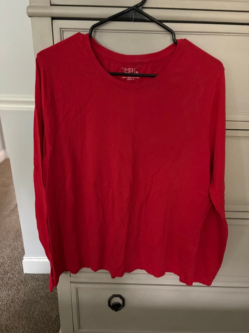 Time and Tru Women's Red Long Sleeve T-Shirt - XL (16-18) - Like New